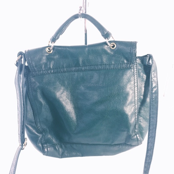 H&M Dark Green Satchel Vegan Leather purse - Picture 4 of 5